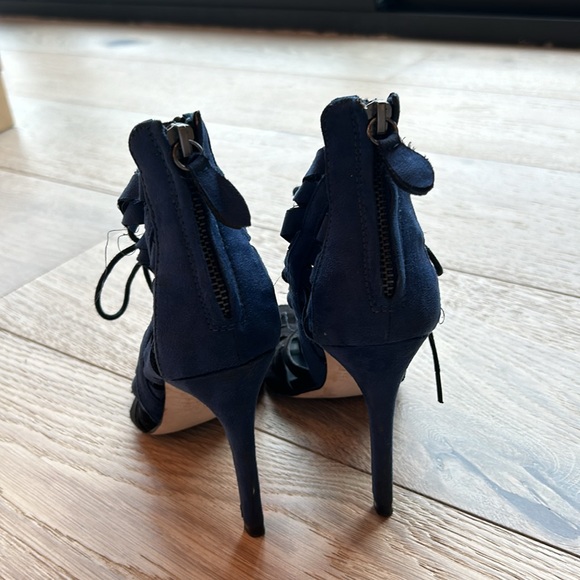 Zara Suede two-tone lace up bootie / high heel sandal, Size 36 - Picture 8 of 8